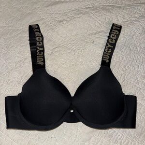 Juicy Couture Black Bra with Gold Logo Straps